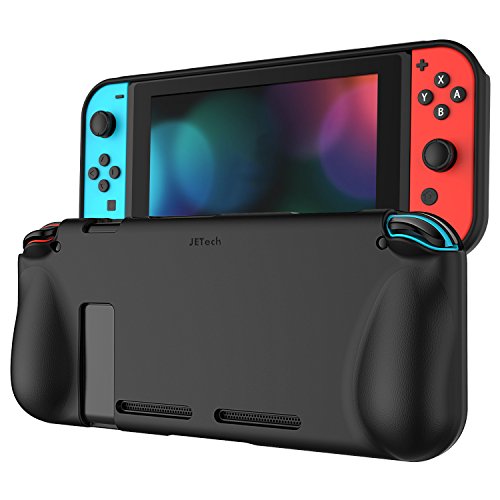 Product Cover JETech Protective Case for Nintendo Switch 2017, Grip Cover with Shock-Absorption and Anti-Scratch Design (Black)