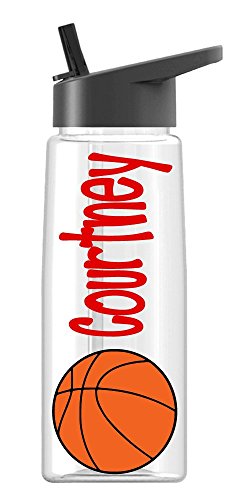 Product Cover Personalized Drink ware Basketball design with name, BPA Free, vinyl design, by De La Design Gifts (26 oz Regular)