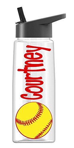 Product Cover Personalized Drink Ware Softball Design with Name, by De La Design Gifts (26 oz Regular)