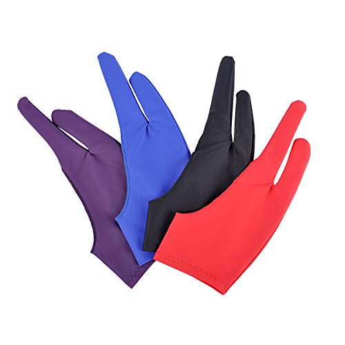 Product Cover eZAKKA Tablet Drawing Glove, Artist Glove for Graphic Tablet Art Creation Pen Display and iPad Pro Pencil(Blue,Red, Black,Purple)
