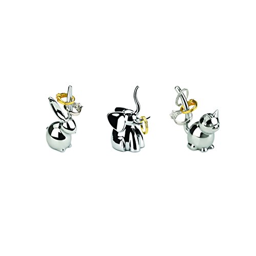 Product Cover Umbra Zoola Ring Holders, Set of 3 - Bunny, Cat, Elephant, Chrome
