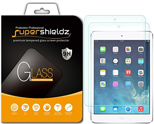 Product Cover (2 Pack) Supershieldz for Apple iPad 9.7 inch (2018 and 2017), iPad Pro 9.7 inch, iPad Air 2 and iPad Air 1 (9.7 inch) Tempered Glass Screen Protector, Anti Scratch, Bubble Free