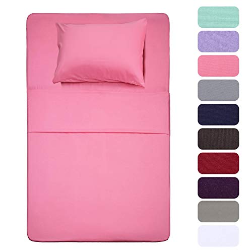 Product Cover Best Season 3 piece Bed Sheet Set (Twin,Peach Pink) 1 Flat Sheet,1 Fitted Sheet and 1 Pillow Cases,100% Brushed Microfiber 1800 Luxury Bedding,Deep Pockets,Extra Soft & Fade Resistant
