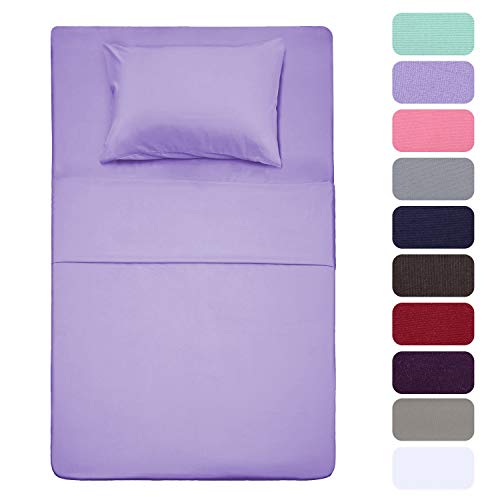 Product Cover Twin Size Bed Sheet Set - 3 Piece (Lavender) 1 Flat Sheet,1 Fitted Sheet and 1 Pillow Cases,100% Brushed Microfiber 1800 Luxury Bedding,Deep Pockets,Extra Soft & Fade Resistant by Best Season
