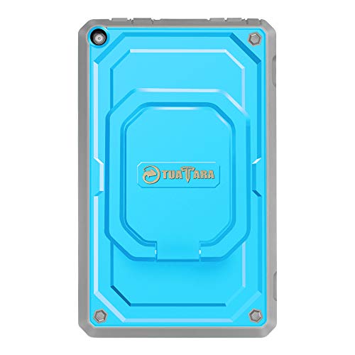 Product Cover Fintie Shockproof Case for All-New Amazon Fire HD 8 (7th and 8th Generation Tablets, 2017 and 2018 Releases) - [Tuatara Magic Ring] [360 Rotating] Multi-Functional Grip Stand Carry Cover, Blue