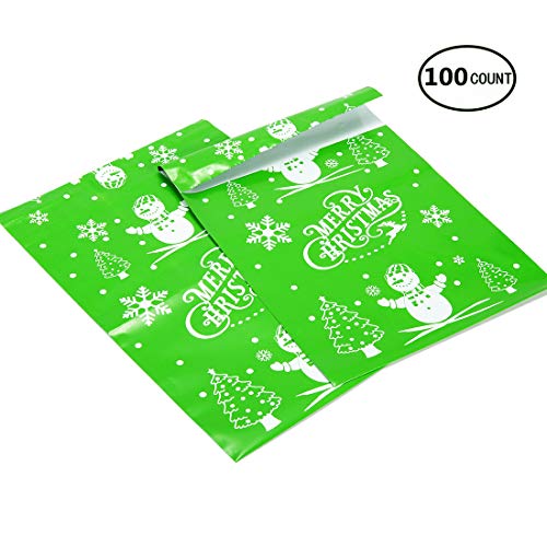Product Cover Pack4Life 10x13 Christmas Poly Mailers with Snowman Christmas Tree Patterns Holiday Self Sealing Shipping Envelopes Bags Pack of 100