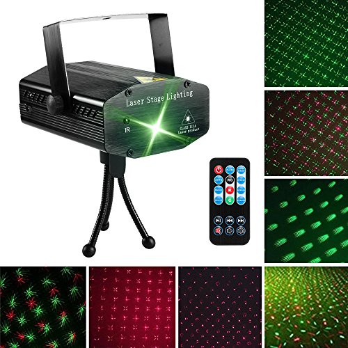 Product Cover LED Laser Party Lights Projector Zacfton Led Stage Lights Mini Auto Flash RGB Sound Activated for Disco DJ Party Home Show Birthday Wedding Halloween Christmas Holiday Black (Black)
