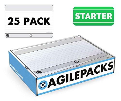 Product Cover Dry-Erase Planning Card Magnets by AgilePacks for Agile Planning Boards, Scrum, Kanban, Meetings, Productivity | AgilePacks Starter Kit - 25 4x6 Magnetic Planning Cards, Magnetic Cloth, Marker