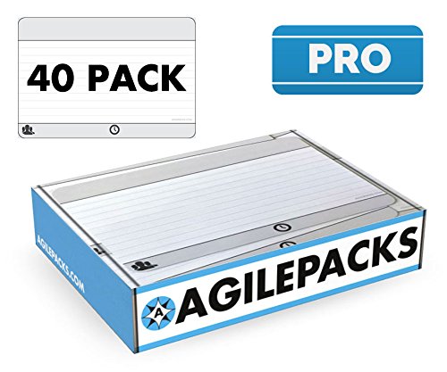 Product Cover Dry-Erase Planning Card Magnets by AgilePacks for Agile Planning Boards, Scrum, Kanban, Meetings, Productivity | AgilePacks Pro Kit - 40 4x6 Magnetic Planning Cards, Magnetic Cleaning Cloth and Marker