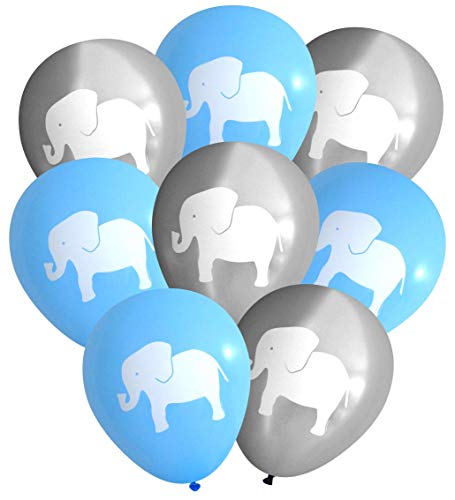 Product Cover Nerdy Words Elephant Balloons (16 pcs) (Grey & Blue)
