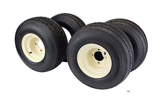 Product Cover 18x8.50-8 with 8x7 Tan Wheel Assembly for Golf Cart and Lawn Mower (Set of 4)