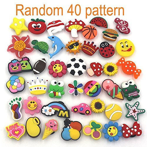 Product Cover Mahoo 40 Pieces Kawaii Shoes Charms for Crocs Shoes Wristband Bracelet and Gifts
