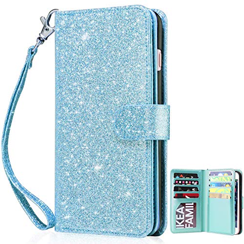 Product Cover Dailylux iPhone 7 Plus Case,iPhone 8 Plus Wallet Case,Glitter Shiny Faux Leather Magnetic Closure Credit Card Slot Cash Holder Protective Case for iPhone 7 Plus/iPhone 8 Plus 5.5
