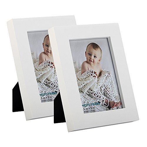 Product Cover RPJC 3.5x5 Picture Frames (Set of 2) Made of Solid Wood High Definition Glass for Table Top Display and Wall Mounting Photo Frame White