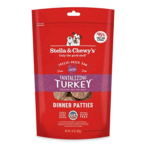Product Cover Stella & Chewy's Freeze-Dried Raw Tantalizing Turkey Dinner Patties Grain-Free Dog Food, 14 oz bag
