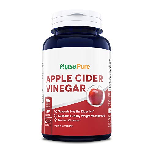 Product Cover Apple Cider Vinegar 1000MG 200 Capsules (Non-GMO & Gluten Free) Tasteless - All Natural Detox, Digestion, Weight Management & Powerful Cleanser - Extra 1350mg Vitamin B-6 & Lecithin