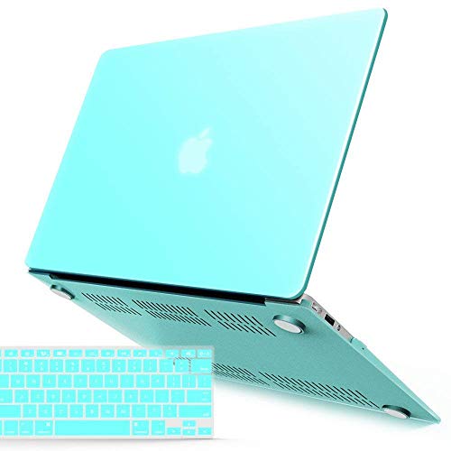 Product Cover IBENZER MacBook Air 13 Inch Case A1466 A1369, Hard Shell Case with Keyboard Cover for Apple Mac Air 13 Old Version 2017 2016 2015 2014 2013 2012 2011 2010, Turquoise, A13TBL+1 N