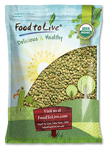 Product Cover Organic Green Lentils, 5 Pounds - Whole Dry Beans, Non-GMO, Kosher, Raw, Sproutable, Bulk