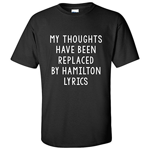 Product Cover UGP Campus Apparel My Thoughts Have Been Replaced by Lyrics - Theater Adult T-Shirt - Medium - Black
