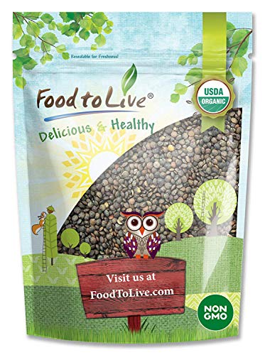 Product Cover Organic French Green Lentils by Food to Live (Whole Dry Beans, Non-GMO, Kosher, Raw, Sproutable, Bulk) - 1 Pound