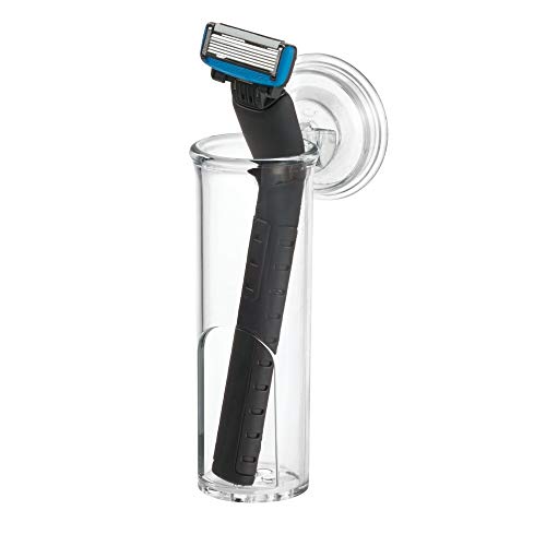 Product Cover iDesign InterDesign Bathroom Vanity or Countertop-Clear Power Lock Suction Toothbrush & Razor Holder, Small