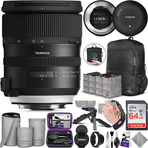 Product Cover Tamron SP 24-70mm f/2.8 Di VC USD G2 Lens for Canon EF + Tamron Tap-in Console with Altura Photo Advanced Accessory and Travel Bundle