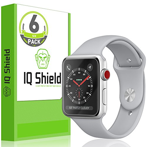 Product Cover IQ Shield Screen Protector Compatible with Apple Watch 38mm (Apple Watch Nike+, Series 3, 2, 1)(6-Pack)(Ultimate) Anti-Bubble Clear Film