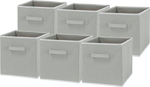 Product Cover 6 Pack - SimpleHouseware Foldable Cube Storage Bin, Grey