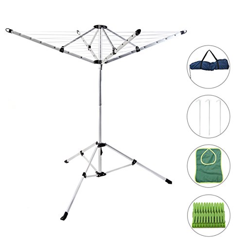 Product Cover Drynatural Foldable Umbrella Drying Rack Clothes Dryer for Laundry 4 Arm 28 Lines Aluminum 65ft. for Indoor Outdoor