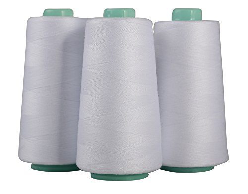 Product Cover High Speed Polyester Sewing Thread 4 Cone 6000 Yards Sewing & Quilting Use Industrial Standard Color All Purpose Thread by Secret Life (4 Cone x 6000 Yards, White)