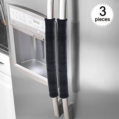 Product Cover Comforfeel Refrigerator Door Kitchen Appliance Handle Covers, Keep Your Kitchen Appliance Handle Clean (Black)
