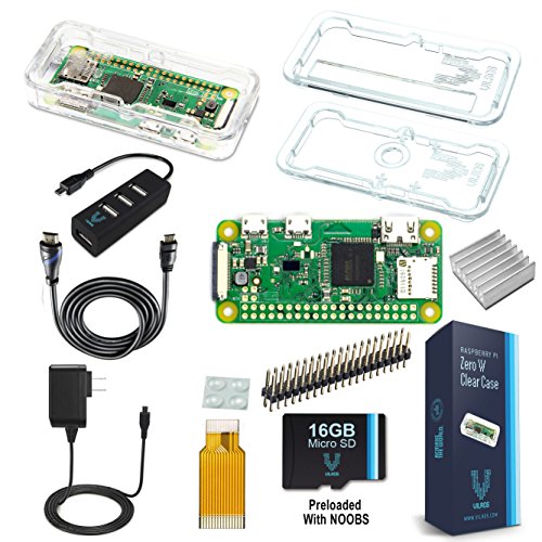 Product Cover Vilros Raspberry Pi Zero W Complete Starter Kit-Premium Clear Case Edition-Includes Pi Zero W and 7 Essential Accessories