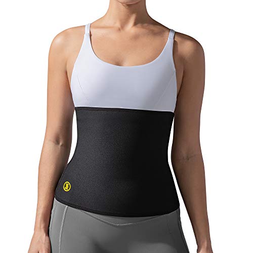 Product Cover HOT SHAPERS Hot Belt for Women - Waist Slimming Girdle - Stomach Wrap Band for Sauna or Gym Sessions - Weight Loss, Increased Sweat and Tummy Fitness Trimmer or a Slimmer Physique (Black, XL)