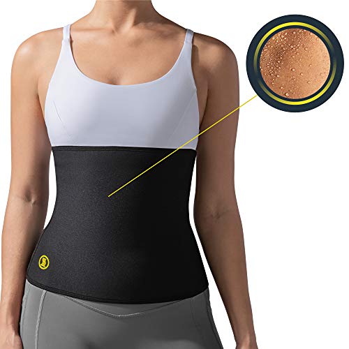 Product Cover HOT SHAPERS Hot Belt for Women - Waist Slimming Girdle - Stomach Wrap Band for Sauna or Gym Sessions - Weight Loss, Increased Sweat and Tummy Fitness Trimmer or a Slimmer Physique (Black, M)