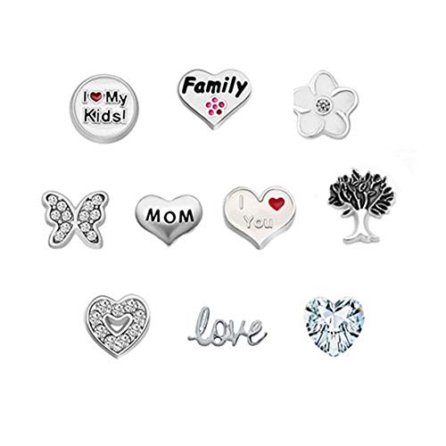 Product Cover Third Time Charm I Love You Mom Floating Family Charm for Glass Living Memory Lockets Necklace & Bracelets