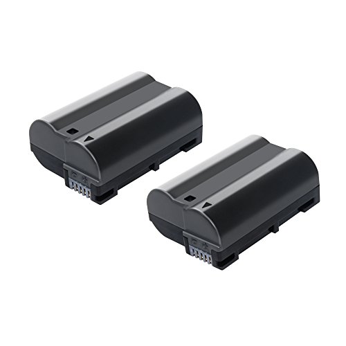 Product Cover Bonacell 2 Pack Replacement Nikon EN-EL15 Battery for Nikon D850, D7500, D500, 1 V1, D7100, D750, D7000, D7200, D810, D610, D800, D600, D800E, D810A Camera