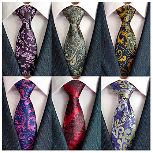 Product Cover Adulove Men's Necktie Classic Silk Tie Woven Jacquard Neck Ties 6 PCS