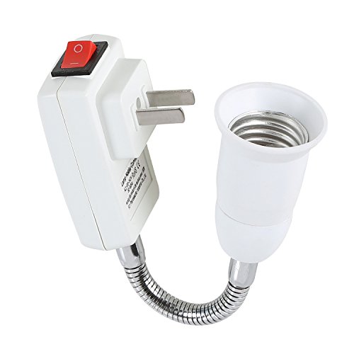 Product Cover Electop E27 Socket Adapter with On/Off Switch to US Plug,Flexible Extension Lamp Bulb Holder Converter