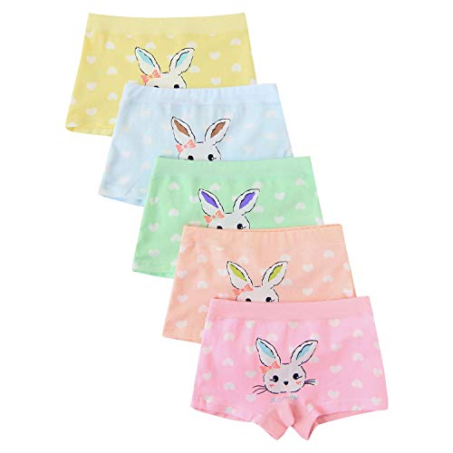 Product Cover Allmeingeld Girls' Rabbit Panties Bunny Boyshort Cotton Underwear 5 Pack for 1-13 Years