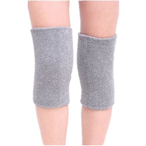 Product Cover Mcolics Cotton Non-slip Soft Absorbent Knee Pad Support Brace Protector Leg Sleeve Kneelet Thickening Extended Warm For Men & Women Outdoor Sports Running Dancing Gym Yoga Fitness, 1 Pair (Grey)