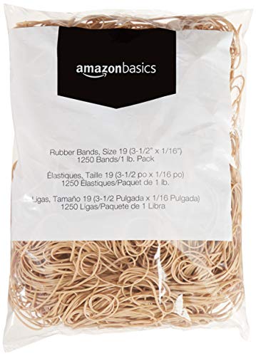 Product Cover AmazonBasics Rubber Bands, Size 19 (3-1/2 x 1/16 Inch), 1250 Bands/1 lb. Pack, 3-Pack