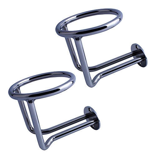 Product Cover 2 PCS Boat Ring Cup Holder Stainless Steel Ringlike Drink Holder for Marine Yacht