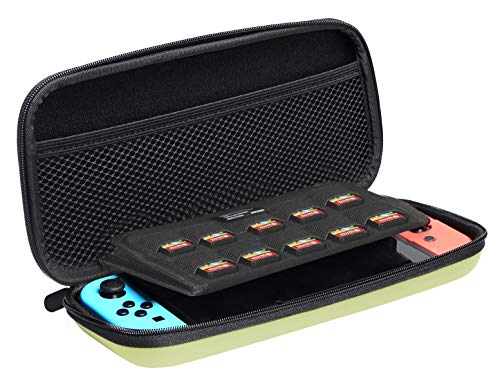 Product Cover AmazonBasics Carrying Case for Nintendo Switch and Accessories - 10 x 2 x 5 Inches, Neon Yellow