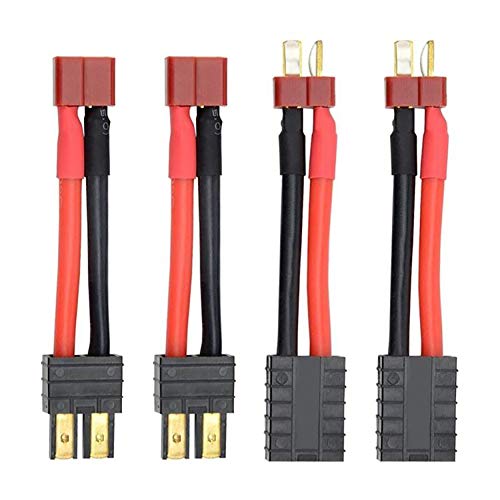 Product Cover Youme 4pcs RC Lipo Battery Charger Conversion Cable Adapter Wire TRX to Deans T Plug Connector for TRAXXAS S E Slash Universal