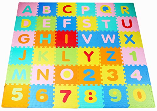 Product Cover BalanceFrom Kid's Puzzle Exercise Play Mat with EVA Foam Interlocking Tiles, Alphabet (36 Tiles)