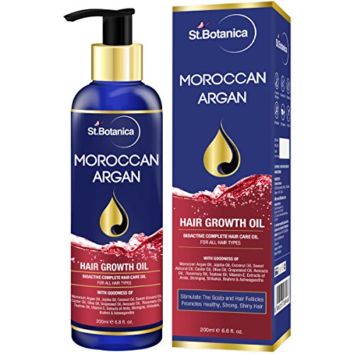 Product Cover StBotanica Moroccan Argan Hair Growth Oil (With Pure Argan, Jojoba, Almond, Castor, Olive, Avocado, Rosemary Oils), 200ml