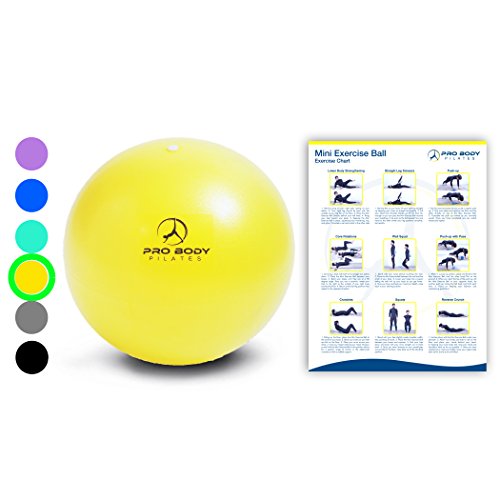 Product Cover Mini Exercise Ball - 9 Inch Small Bender Ball for Stability, Barre, Pilates, Yoga, Core Training and Physical Therapy (Yellow)