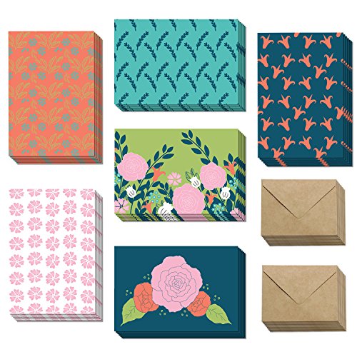 Product Cover Blank All Occasion Cards - Flower Greeting Cards with Envelopes for Any & Every Occassion