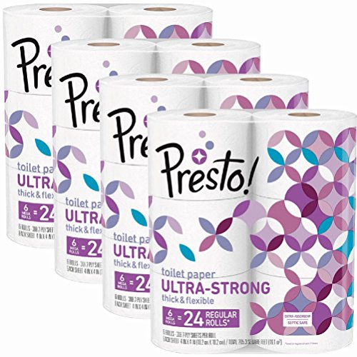 Product Cover Amazon Brand - Presto! 308-Sheet Mega Roll Toilet Paper, Ultra-Strong, 24 Count