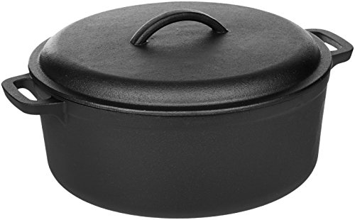 Product Cover AmazonBasics Pre-Seasoned Cast Iron Dutch Oven Pot with Lid and Dual Handles, 7-Quart